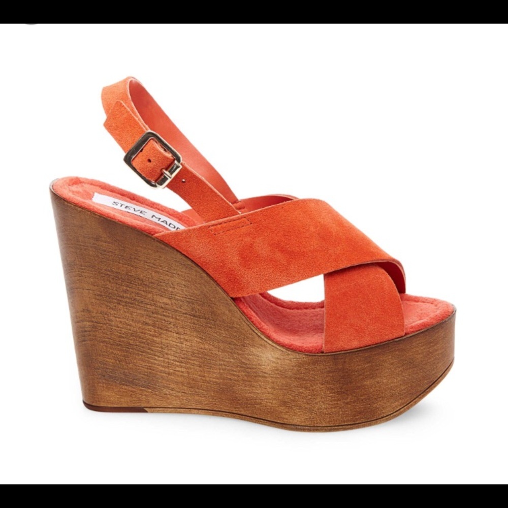 Steve Madden BALI orange suede wedge 🍊 🍊